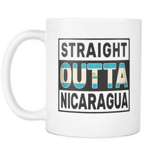 Load image into Gallery viewer, RobustCreative-Straight Outta Nicaragua - Nicaraguan Flag 11oz Funny White Coffee Mug - Independence Day Family Heritage - Women Men Friends Gift - Both Sides Printed (Distressed)

