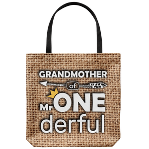 RobustCreative-Grandmother of Mr Onederful Crown 1st Birthday Boy Im One Outfit Tote Bag Gift Idea