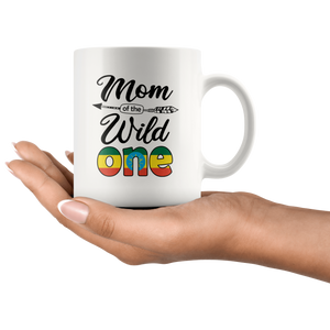 RobustCreative-Ethiopian Mom of the Wild One Birthday Ethiopia Flag White 11oz Mug Gift Idea