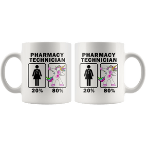 RobustCreative-Pharmacy Technician Dabbing Unicorn 20 80 Principle Superhero Girl Womens - 11oz White Mug Medical Personnel Gift Idea