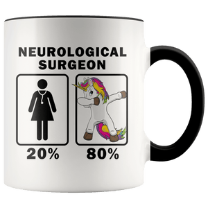 RobustCreative-Neurological Surgeon Dabbing Unicorn 80 20 Principle Superhero Girl Womens - 11oz Accent Mug Medical Personnel Gift Idea