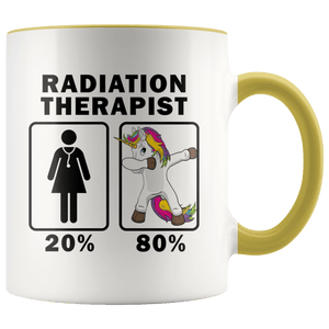 RobustCreative-Radiation Therapist Dabbing Unicorn 80 20 Principle Superhero Girl Womens - 11oz Accent Mug Medical Personnel Gift Idea