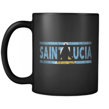 Load image into Gallery viewer, RobustCreative-Retro Vintage Flag Saint Lucian Saint Lucia 11oz Black Coffee Mug ~ Both Sides Printed
