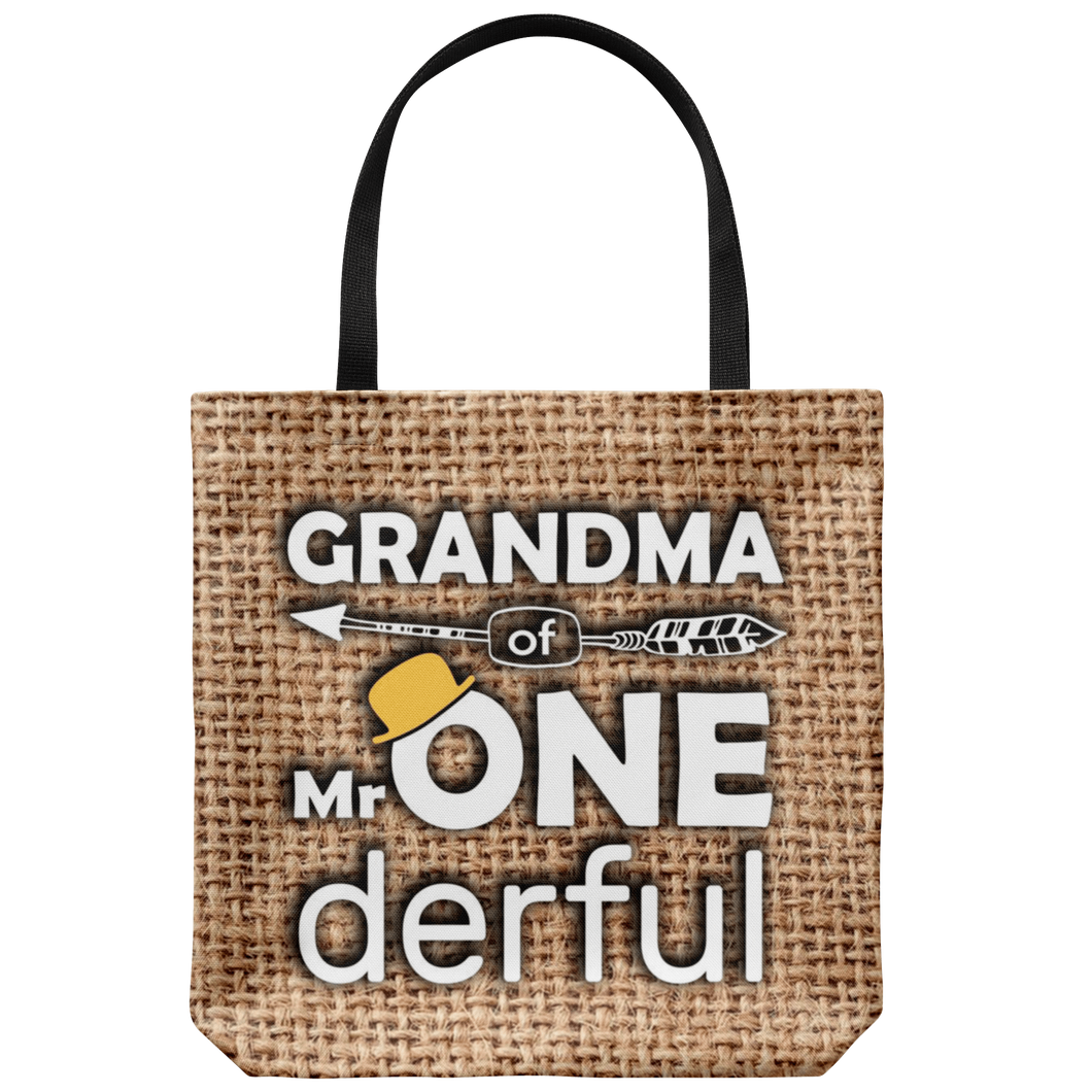 RobustCreative-Grandma of Mr Onederful  1st Birthday Baby Boy Outfit Tote Bag Gift Idea