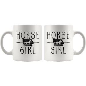 RobustCreative-Iowa Horse Girl Gifts Iowan Shape Country for women - 11oz White Mug Riding Lover Gift Idea