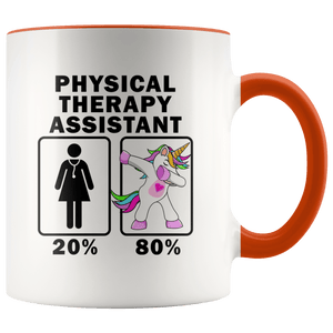 RobustCreative-Physical Therapy Assistant Dabbing Unicorn 20 80 Principle Superhero Girl Womens - 11oz Accent Mug Medical Personnel Gift Idea