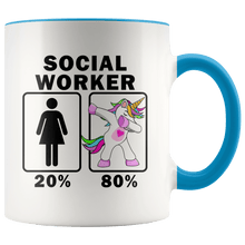 Load image into Gallery viewer, RobustCreative-Social Worker Dabbing Unicorn 20 80 Principle Superhero Girl Womens - 11oz Accent Mug Medical Personnel Gift Idea
