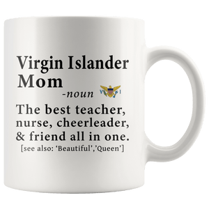RobustCreative-Virgin Islander Mom Definition US Virgin Islands Flag Mothers Day - 11oz White Mug family reunion gifts Gift Idea