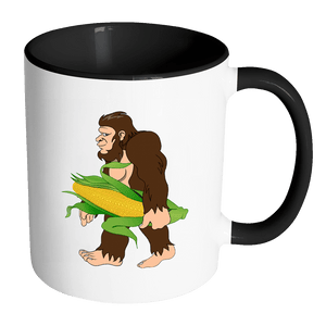 RobustCreative-Bigfoot Sasquatch Carrying Corn Maize - I Believe I'm a Believer - No Yeti Humanoid Monster - 11oz Black & White Funny Coffee Mug Women Men Friends Gift ~ Both Sides Printed