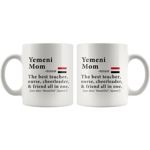 RobustCreative-Yemeni Mom Definition Yemen Flag Mothers Day - 11oz White Mug family reunion gifts Gift Idea