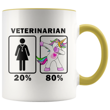 Load image into Gallery viewer, RobustCreative-Veterinarian Dabbing Unicorn 20 80 Principle Superhero Girl Womens - 11oz Accent Mug Medical Personnel Gift Idea
