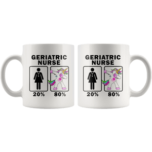 RobustCreative-Geriatric Nurse Dabbing Unicorn 20 80 Principle Superhero Girl Womens - 11oz White Mug Medical Personnel Gift Idea