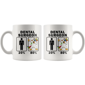 RobustCreative-Dental Surgeon Dabbing Unicorn 80 20 Principle Graduation Gift Mens - 11oz White Mug Medical Personnel Gift Idea