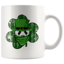 Load image into Gallery viewer, RobustCreative-Panda St Patricks Day Irish Bandana Vintage Shamrock - 11oz White Mug lucky paddys pattys day Gift
