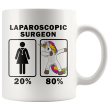 Load image into Gallery viewer, RobustCreative-Laparoscopic Surgeon Dabbing Unicorn 80 20 Principle Superhero Girl Womens - 11oz White Mug Medical Personnel Gift Idea
