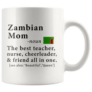 RobustCreative-Zambian Mom Definition Zambia Flag Mothers Day - 11oz White Mug family reunion gifts Gift Idea