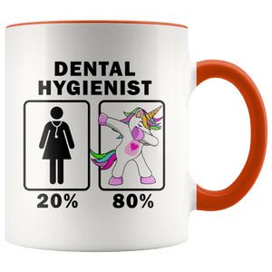 RobustCreative-Dental Hygienist Dabbing Unicorn 20 80 Principle Superhero Girl Womens - 11oz Accent Mug Medical Personnel Gift Idea