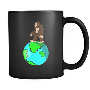 RobustCreative-Bigfoot Sasquatch walking on Earth Day - I Believe I'm a Believer - No Yeti Humanoid Monster - 11oz Black Funny Coffee Mug Women Men Friends Gift ~ Both Sides Printed