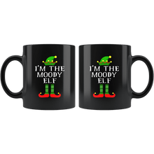 Load image into Gallery viewer, RobustCreative-Im The Moody Elf Matching Family Christmas - 11oz Black Mug Christmas group green pjs costume Gift Idea
