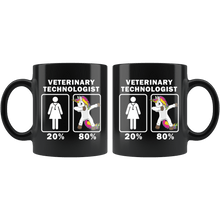 Load image into Gallery viewer, RobustCreative-Veterinary Technologist Dabbing Unicorn 80 20 Principle Superhero Girl Womens - 11oz Black Mug Medical Personnel Gift Idea
