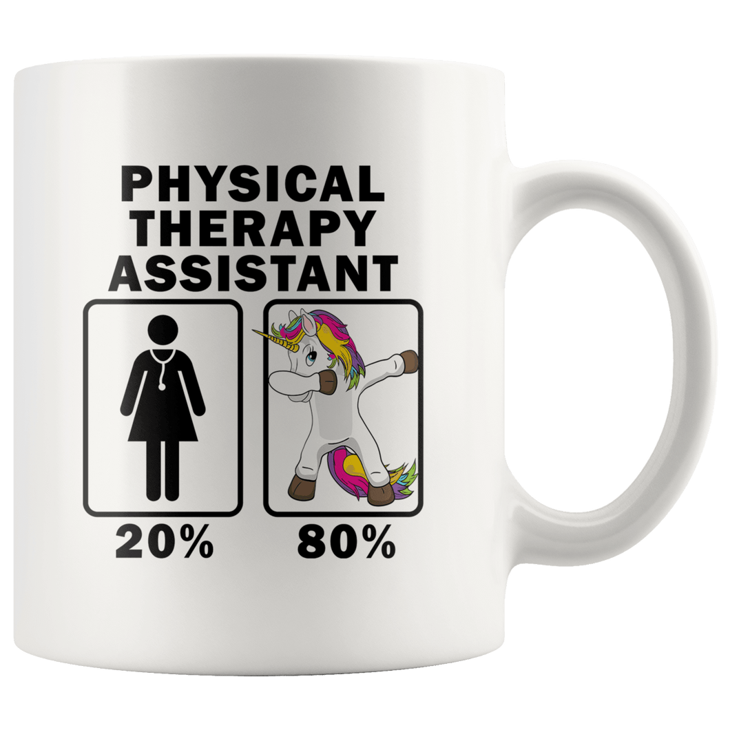 RobustCreative-Physical Therapy Assistant Dabbing Unicorn 80 20 Principle Superhero Girl Womens - 11oz White Mug Medical Personnel Gift Idea