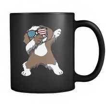 Load image into Gallery viewer, RobustCreative-Dabbing Shih Tzu Dog America Flag - Patriotic Merica Murica Pride - 4th of July USA Independence Day - 11oz Black Funny Coffee Mug Women Men Friends Gift ~ Both Sides Printed
