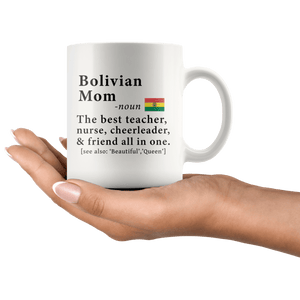 RobustCreative-Bolivian Mom Definition Bolivia Flag Mothers Day - 11oz White Mug family reunion gifts Gift Idea