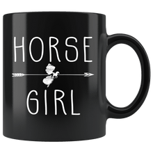 Load image into Gallery viewer, RobustCreative-New Jersey Horse Girl Jerseyan Shape Country for women - 11oz Black Mug Racing Lover Gift Idea
