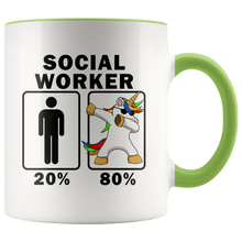 Load image into Gallery viewer, RobustCreative-Social Worker Dabbing Unicorn 80 20 Principle Graduation Gift Mens - 11oz Accent Mug Medical Personnel Gift Idea
