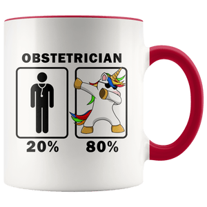 RobustCreative-Obstetrician Dabbing Unicorn 80 20 Principle Graduation Gift Mens - 11oz Accent Mug Medical Personnel Gift Idea