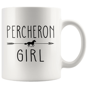 RobustCreative-Percheron Horse Girl Gifts Horses Lover Riding Racing - 11oz White Mug Racing Lover Gift Idea