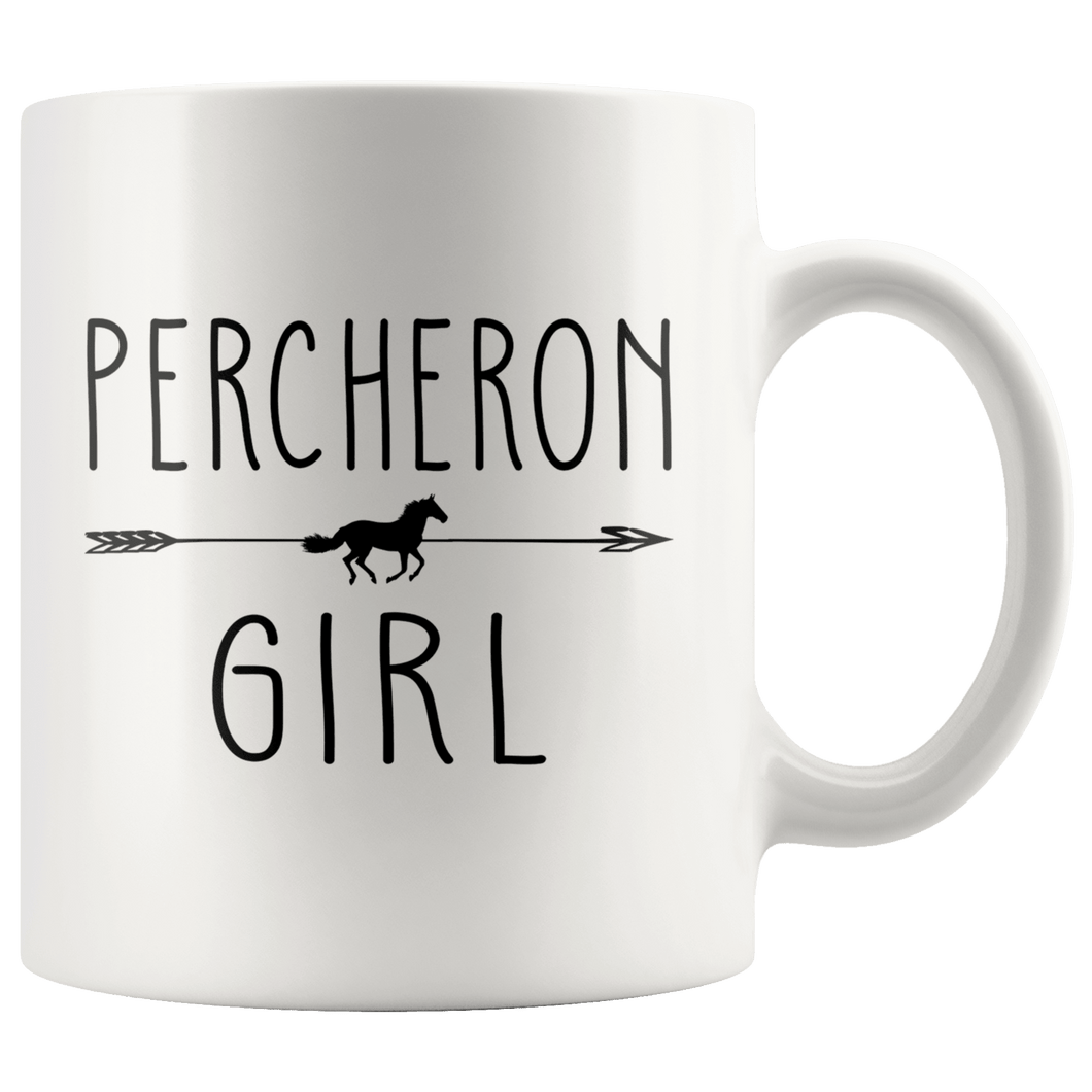 RobustCreative-Percheron Horse Girl Gifts Horses Lover Riding Racing - 11oz White Mug Racing Lover Gift Idea