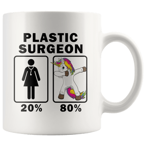 RobustCreative-Plastic Surgeon Dabbing Unicorn 80 20 Principle Superhero Girl Womens - 11oz White Mug Medical Personnel Gift Idea