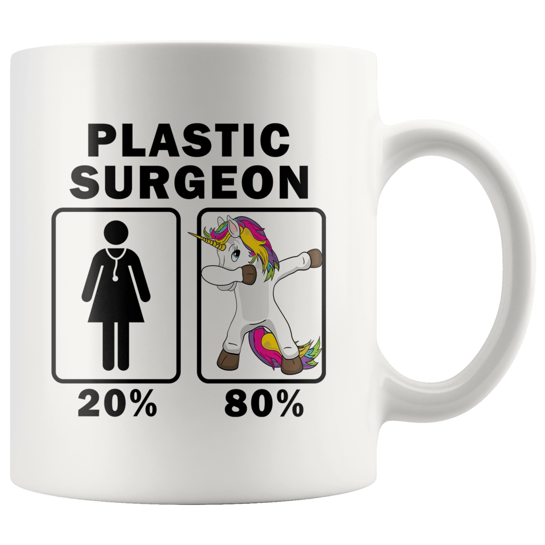 RobustCreative-Plastic Surgeon Dabbing Unicorn 80 20 Principle Superhero Girl Womens - 11oz White Mug Medical Personnel Gift Idea