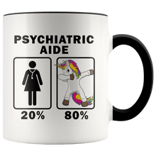 Load image into Gallery viewer, RobustCreative-Psychiatric Aide Dabbing Unicorn 80 20 Principle Superhero Girl Womens - 11oz Accent Mug Medical Personnel Gift Idea
