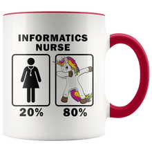 Load image into Gallery viewer, RobustCreative-Informatics Nurse Dabbing Unicorn 80 20 Principle Superhero Girl Womens - 11oz Accent Mug Medical Personnel Gift Idea
