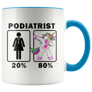 RobustCreative-Podiatrist Dabbing Unicorn 20 80 Principle Superhero Girl Womens - 11oz Accent Mug Medical Personnel Gift Idea