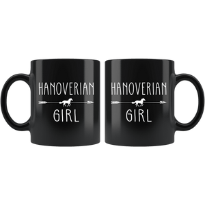 RobustCreative-Hanoverian Horse Girl Gifts Horses Lover Riding Racing - 11oz Black Mug Riding Lover Gift Idea