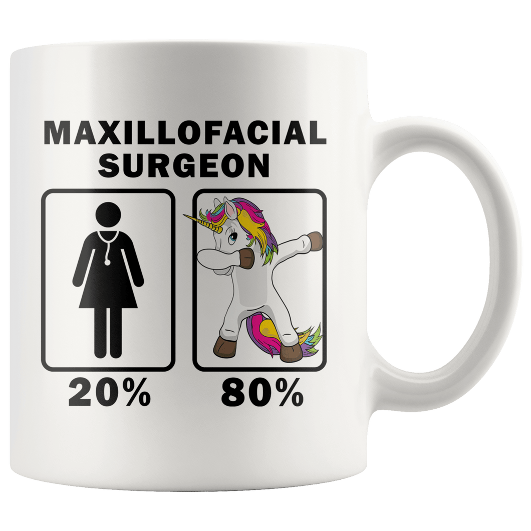 RobustCreative-Maxillofacial Surgeon Dabbing Unicorn 80 20 Principle Superhero Girl Womens - 11oz White Mug Medical Personnel Gift Idea