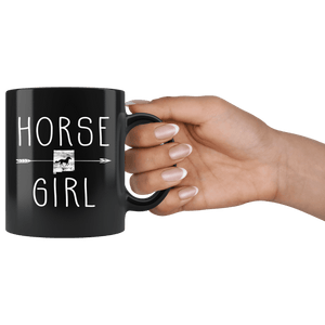 RobustCreative-New Mexico Horse Girl Mexican Shape Country for women - 11oz Black Mug Riding Lover Gift Idea