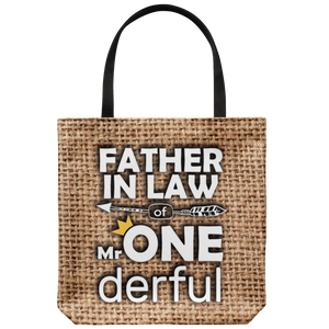 RobustCreative-Father In Law of Mr Onederful Crown 1st Birthday Boy Im One Outfit Tote Bag Gift Idea