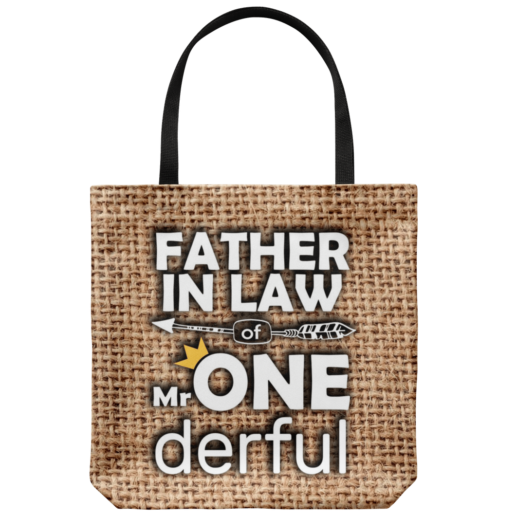 RobustCreative-Father In Law of Mr Onederful Crown 1st Birthday Boy Im One Outfit Tote Bag Gift Idea