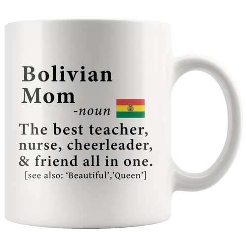 RobustCreative-Bolivian Mom Definition Bolivia Flag Mothers Day - 11oz White Mug family reunion gifts Gift Idea