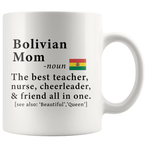 RobustCreative-Bolivian Mom Definition Bolivia Flag Mothers Day - 11oz White Mug family reunion gifts Gift Idea