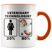 Load image into Gallery viewer, RobustCreative-Veterinary Technologist Dabbing Unicorn 80 20 Principle Superhero Girl Womens - 11oz Accent Mug Medical Personnel Gift Idea
