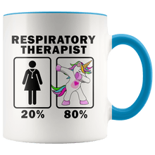 Load image into Gallery viewer, RobustCreative-Respiratory Therapist Dabbing Unicorn 20 80 Principle Superhero Girl Womens - 11oz Accent Mug Medical Personnel Gift Idea
