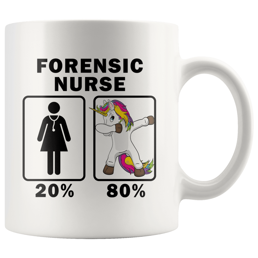 RobustCreative-Forensic Nurse Dabbing Unicorn 80 20 Principle Superhero Girl Womens - 11oz White Mug Medical Personnel Gift Idea