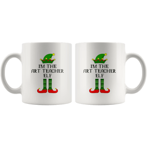 RobustCreative-Im The Art Teacher Elf Christmas Teaching's - 11oz White Mug I Just Really Like to Teach Cute Tiny Humans Gift Idea