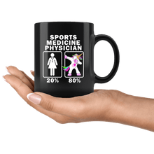 Load image into Gallery viewer, RobustCreative-Sports Medicine Physician Dabbing Unicorn 20 80 Principle Superhero Girl Womens - 11oz Black Mug Medical Personnel Gift Idea
