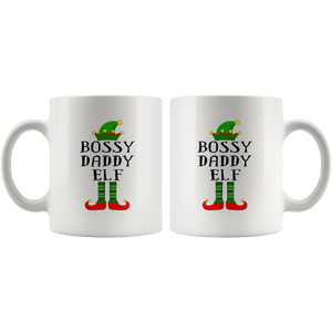 RobustCreative-Im The Bossy Daddy Elf Family Matching Outfits PJ - 11oz White Mug Christmas group green pjs costume Gift Idea